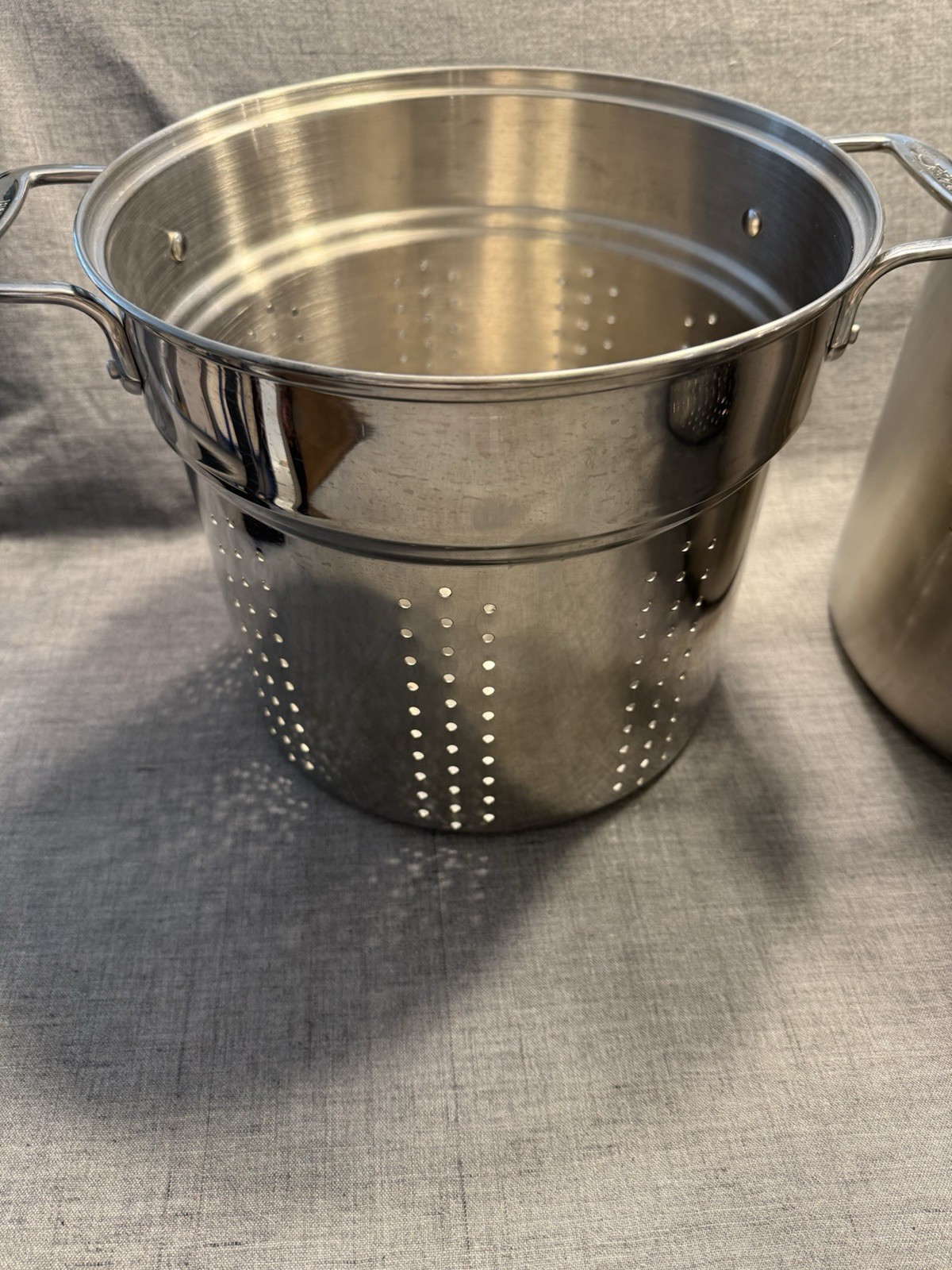 All-Clad Stainless Steel Multi Pot 4 Piece Pasta Strainers Steamer Metal