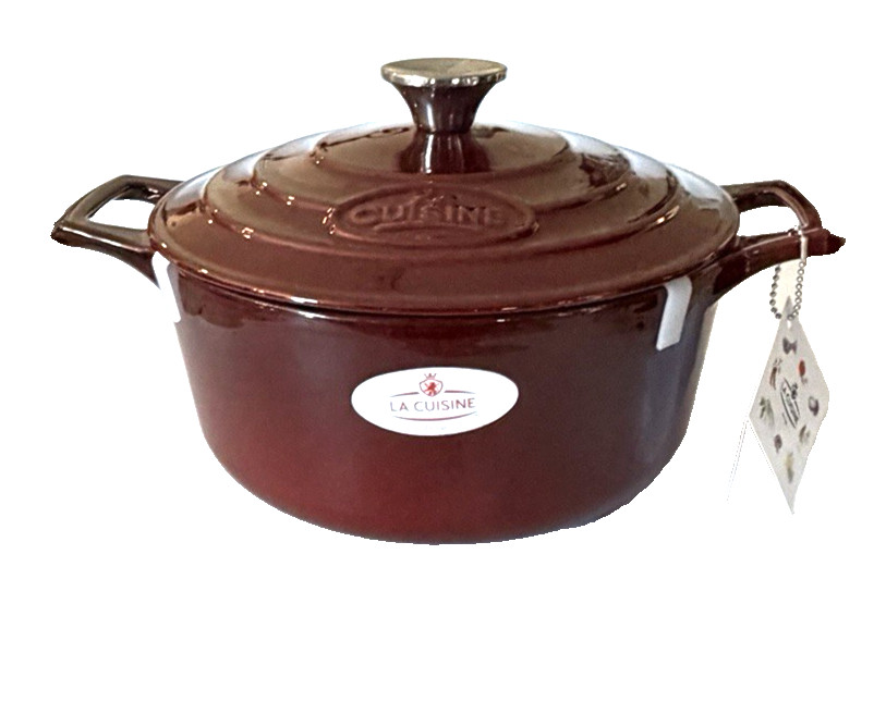 La Cuisine 2.1 QT Enameled Cast Iron Dutch Oven Casserole Pot Pan with Lid NEW