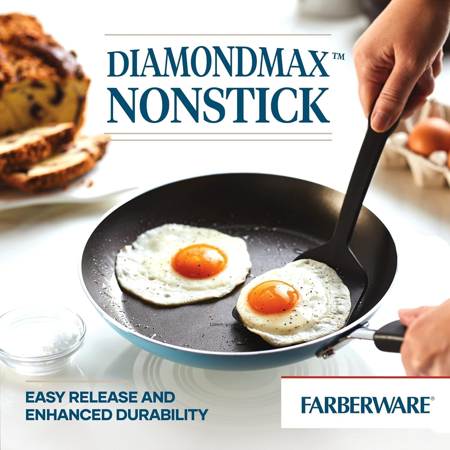 Farberware Frying Pan Set DiamondMax Nonstick 8.25″ and 10″ Frying Pan Set, Aqua