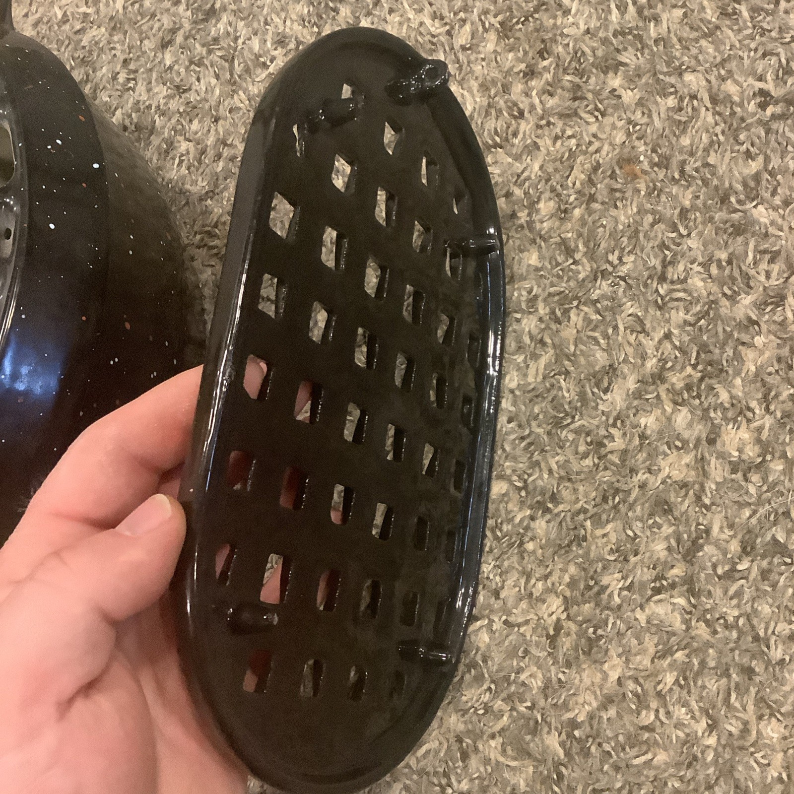 Vintage John Wright Cast Iron Oval Lattice Wood Stove Steamer Humidifier, Trivet