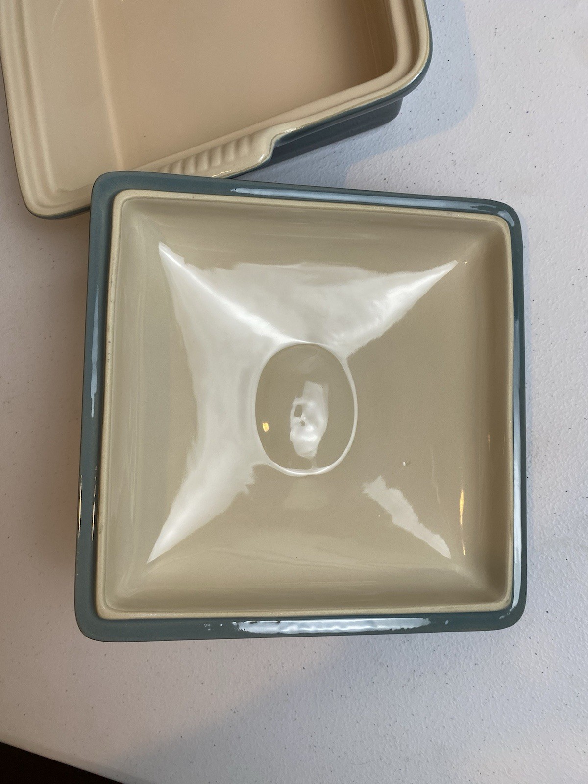 Le Creuset Square Ceramic Casserole Dish w/ Lid 1.7 qt ocean ￼
