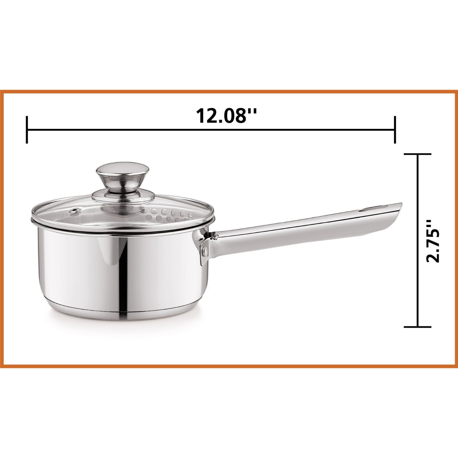 Stainless Steel 1-Quart Saucepan with Straining Lid