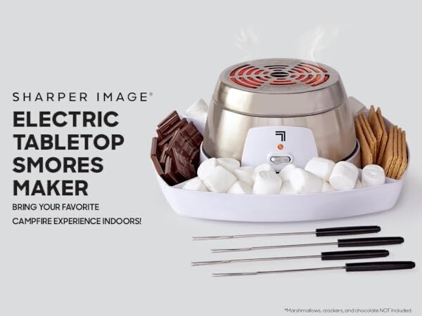 New SHARPER IMAGE Electric Tabletop S’mores Maker indoor 6 Piece set (4skewers)