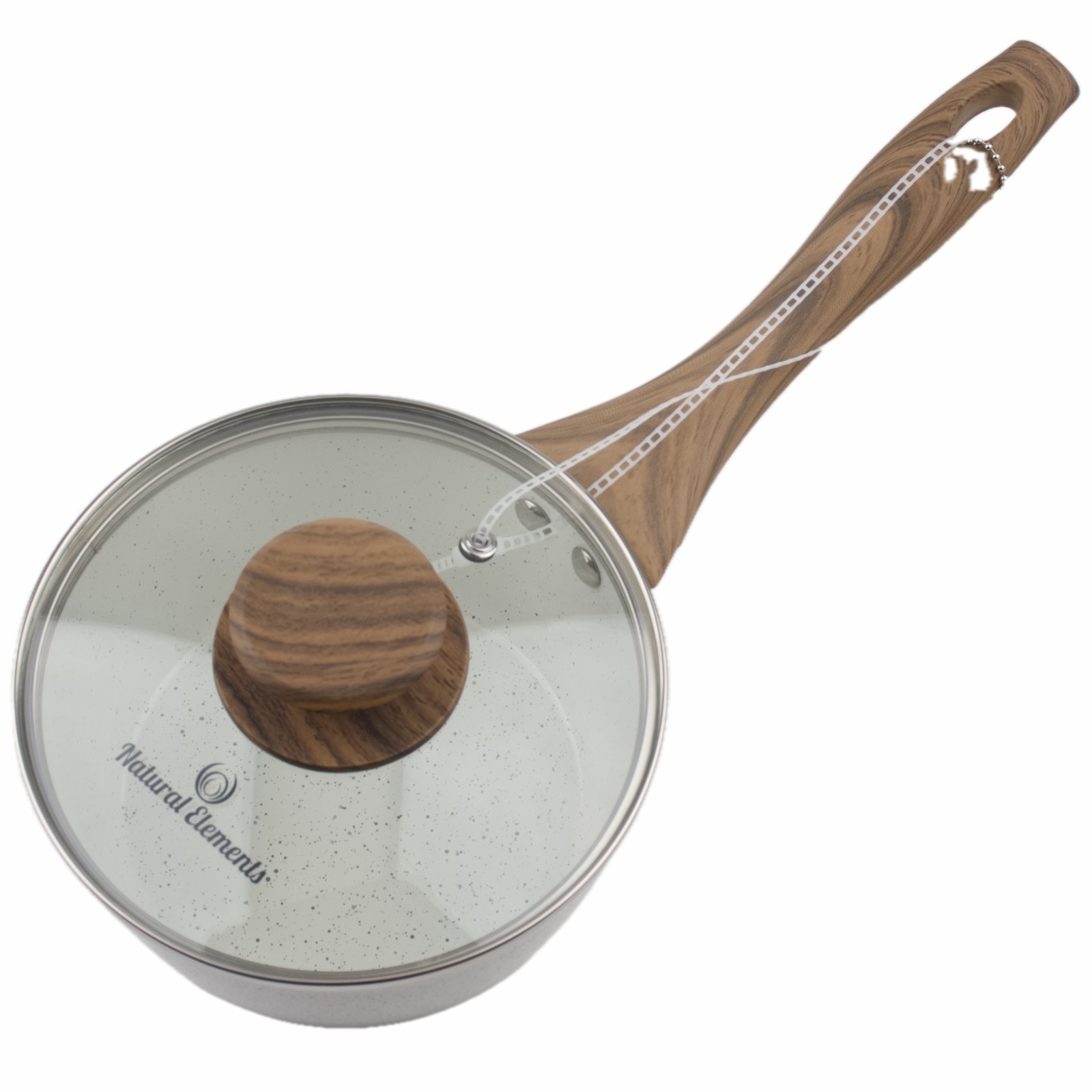 Natural Elements 6.5″ Saucepan with Lid 1.2 qt Cookware Off White