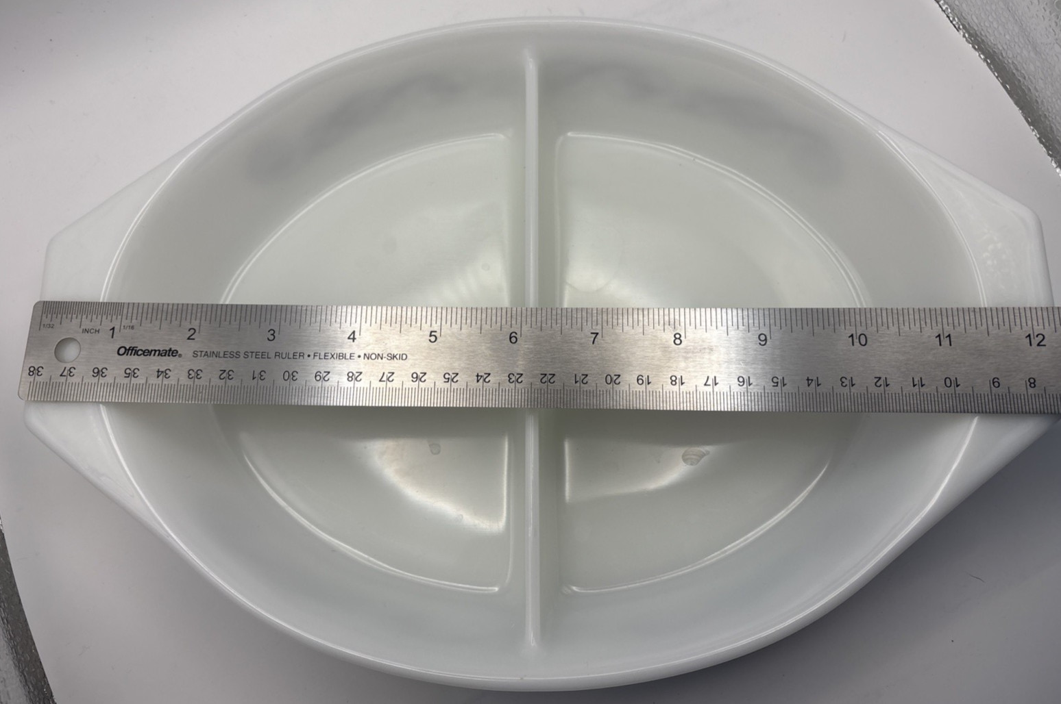 VTG Pyrex Black Scroll 1960s Promotional Pattern Divided Dish 1 1/2 QT, NO LID