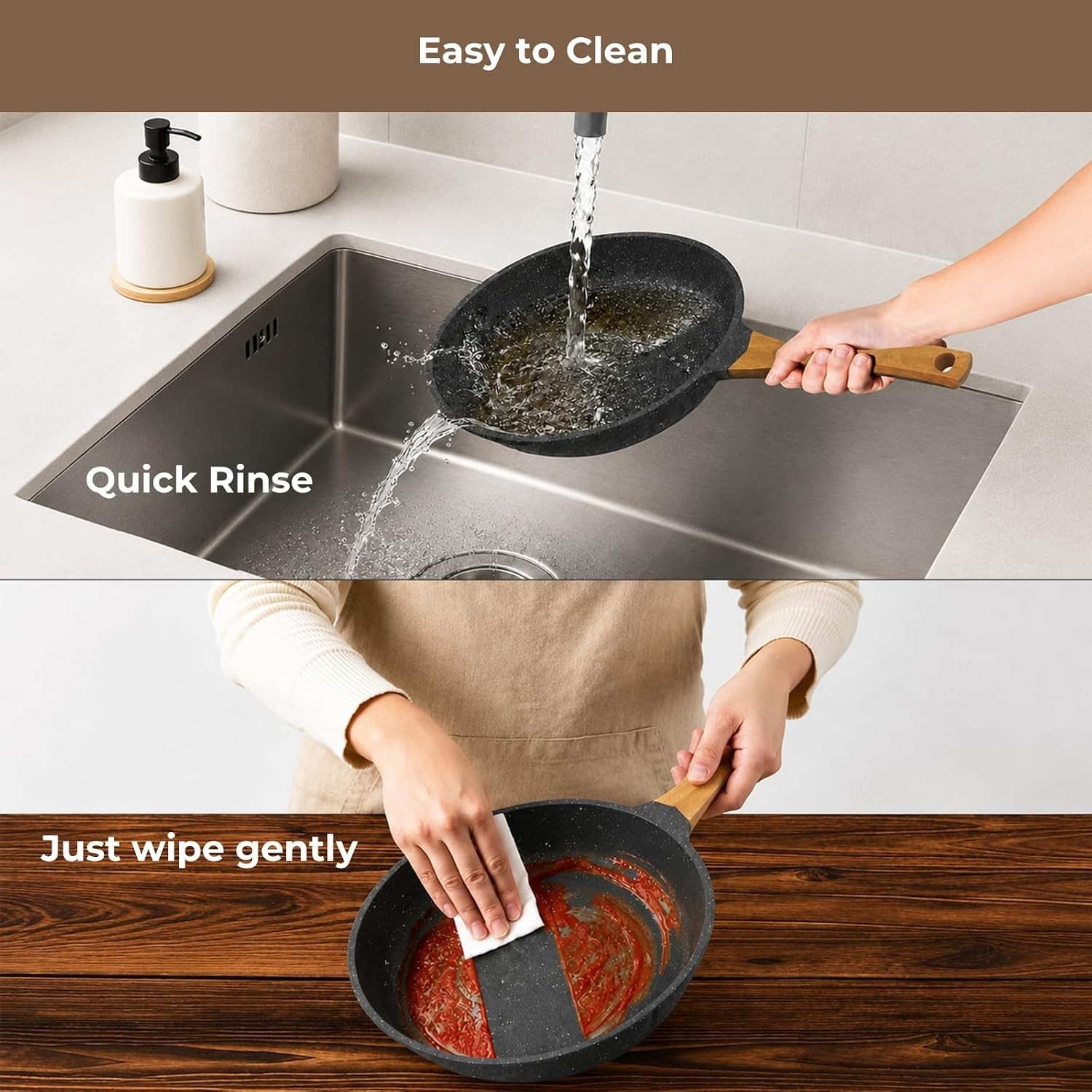Kitchen Nonstick Cookware 3 Piece Omelette Pan Skillet Set, Nonstick Die-cast…