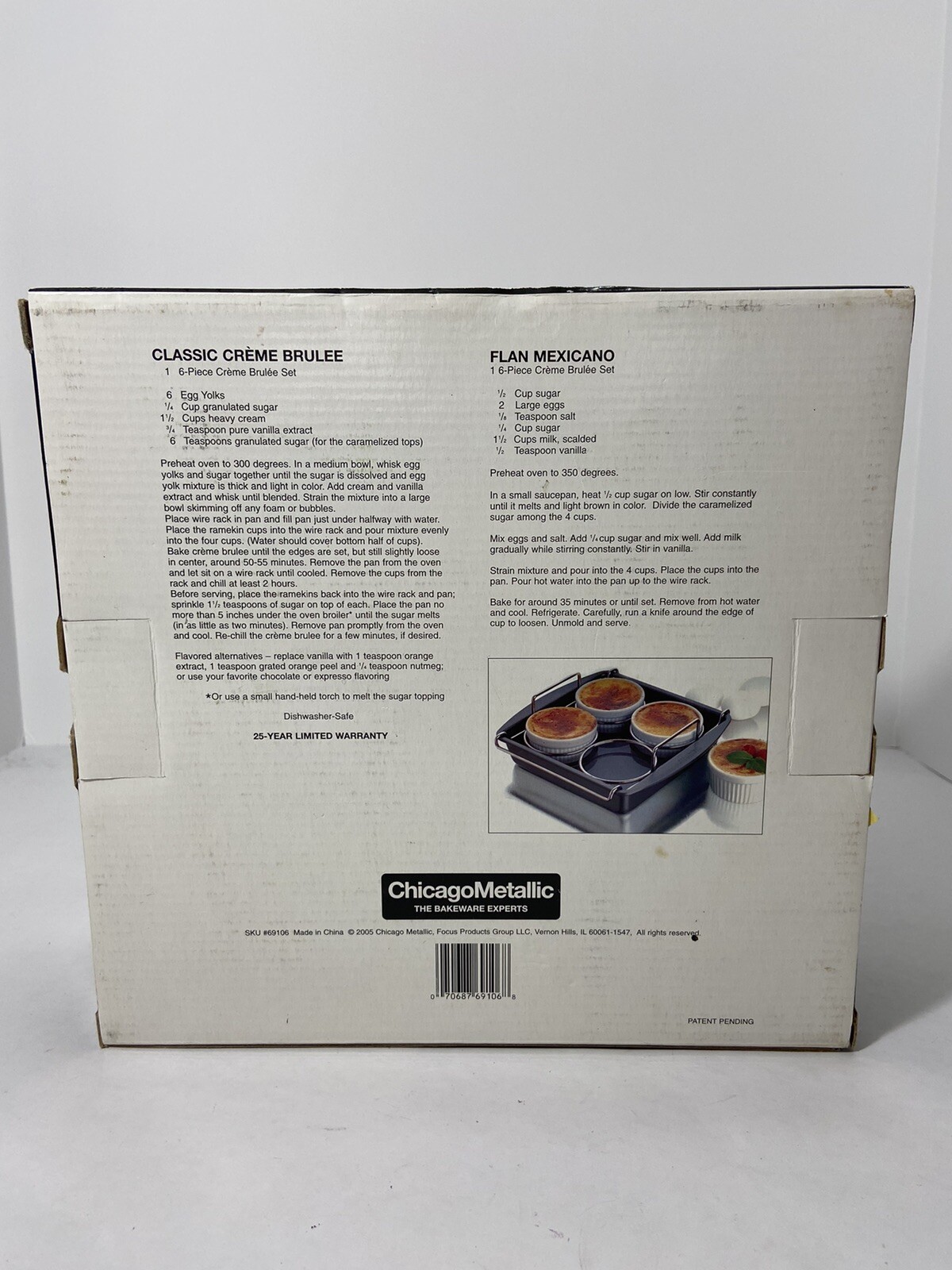 THE ORIGINAL PROFESSIONAL CHICAGO METALLIC 6 PIECE CREME BRULLE SET NEW IN BOX!