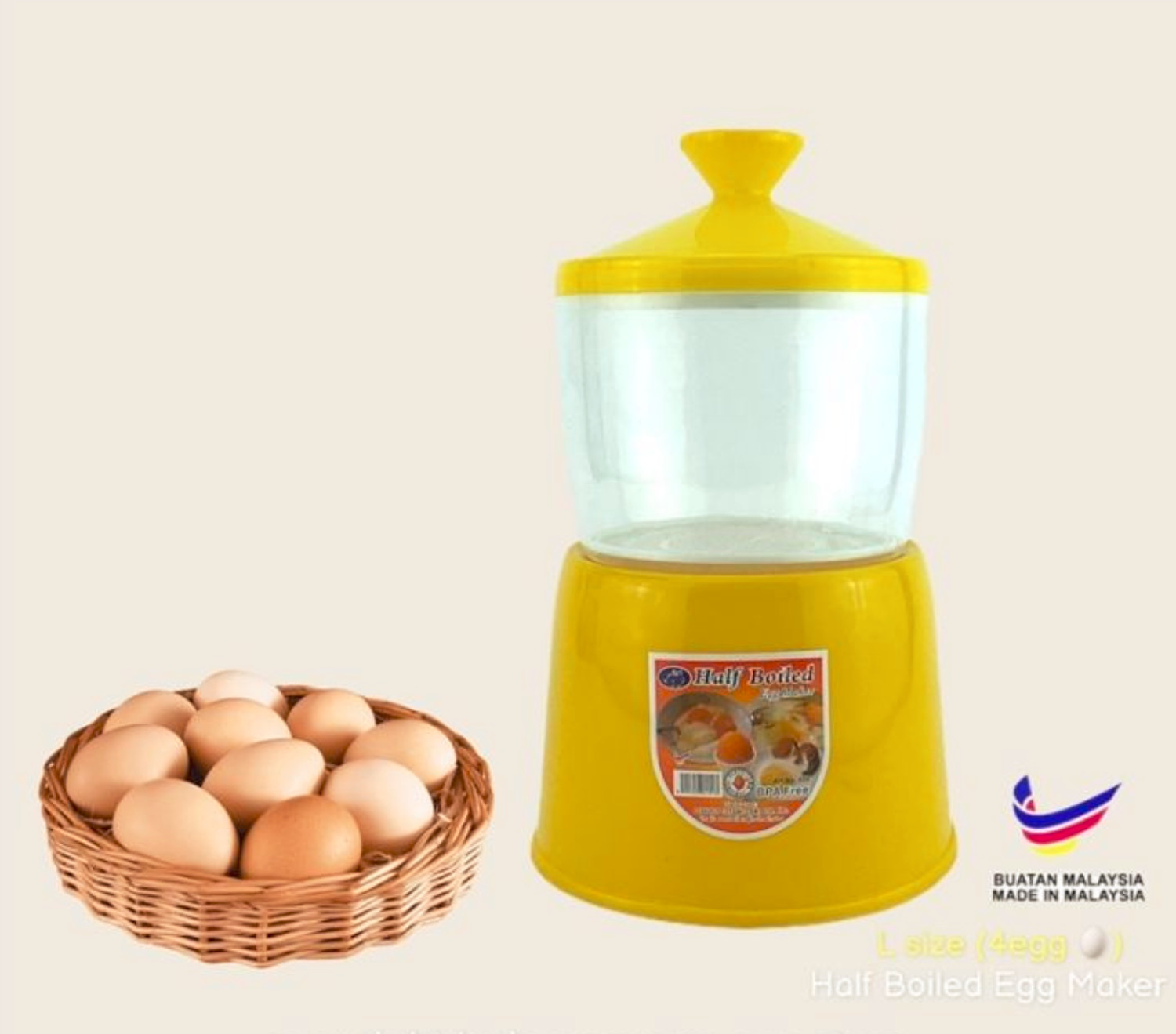 Half Boiled Egg Maker Soft Yellow Color Made in Malaysia Kopitiam Recipe