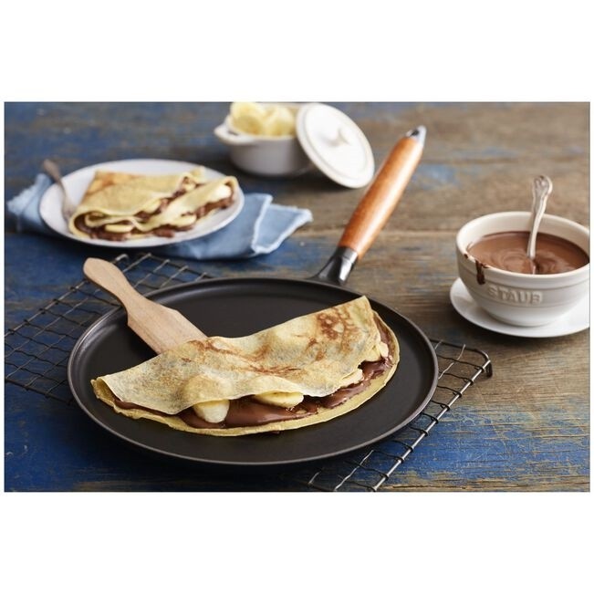 Crepe Pan with Spreader and Spatula, black matte