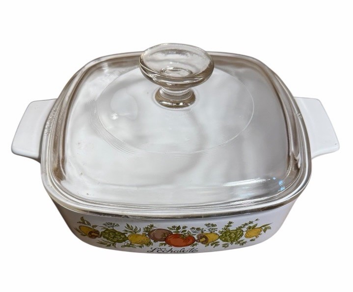 Corning Ware 1.5 Qt White Spice O’ Life Casserole Dish L’Echalote A-1 1/2-B