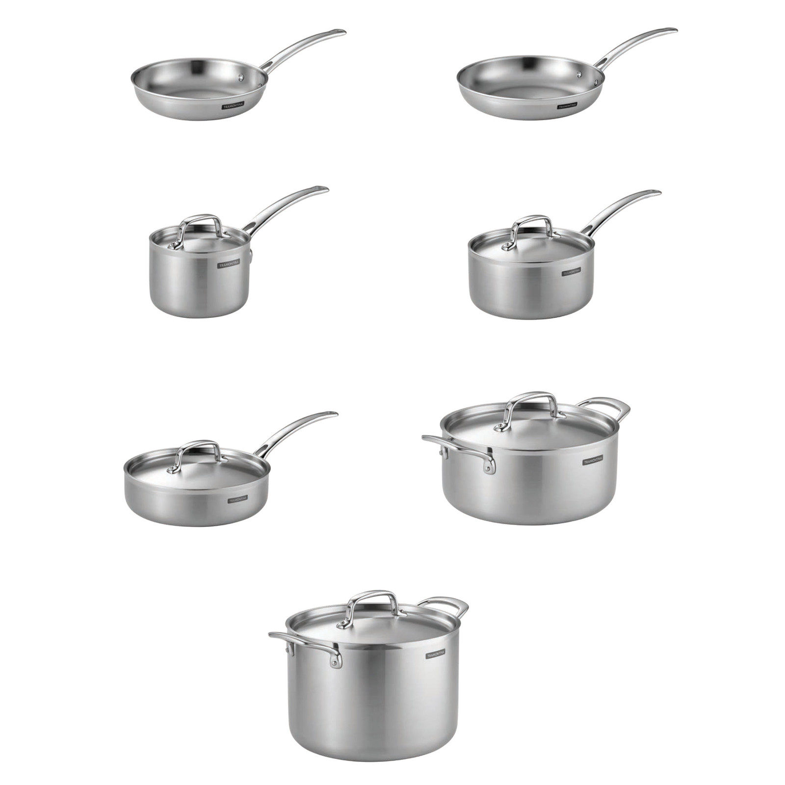 Tramontina 12-Piece Tri-Ply Clad Stainless Steel Cookware Set