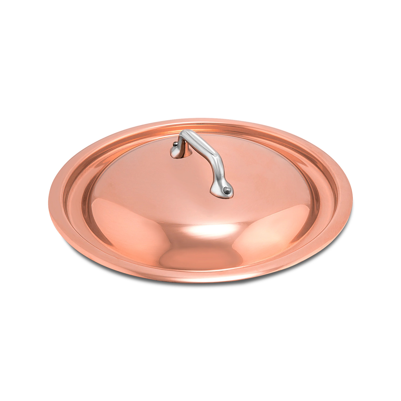 Mauviel Copper Curved Lid With Cast Stainless Steel Handle, 7-In