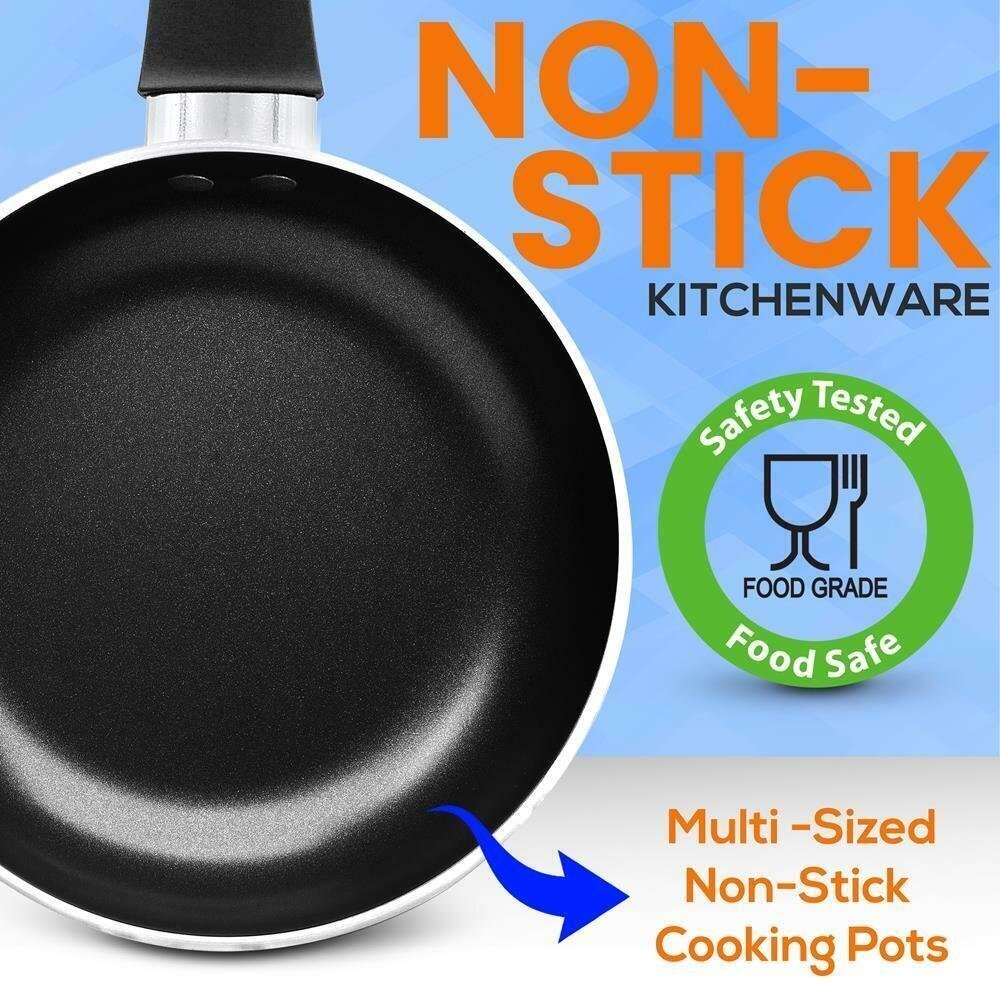Serenelife Kitchenware Pots & Pans Set – Kitchen Cookware, Black Non-Stick-Gray