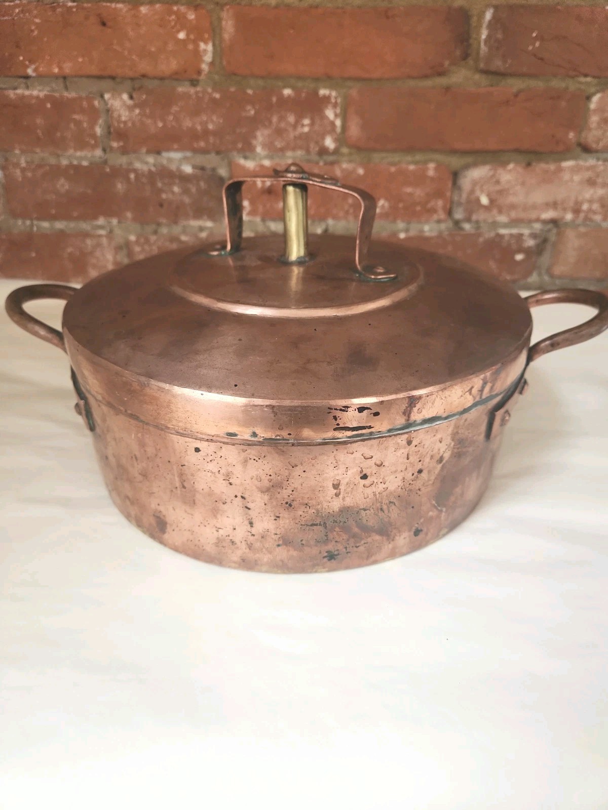 Swedish Copper Stew Pot & Lid 13.25″