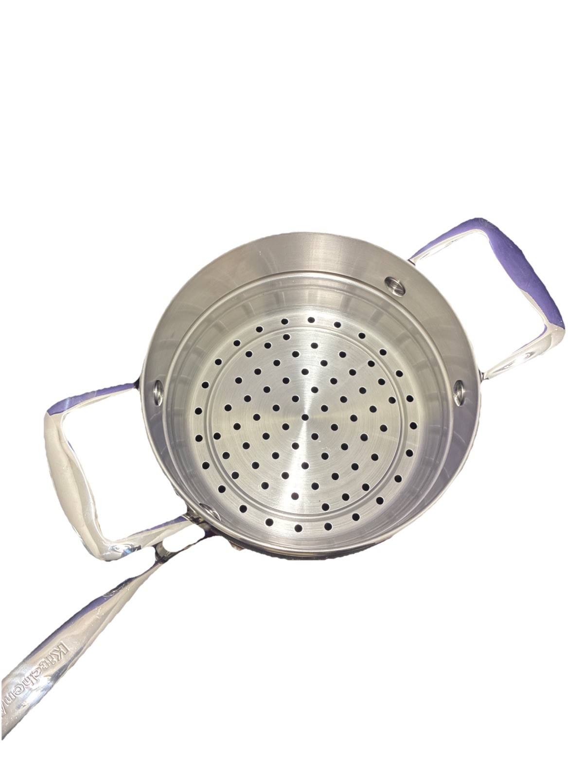 Kitchen Aid Nonstick Steel Red 3 Qt Sauce Pot With Glass Lid And Steamer Insert