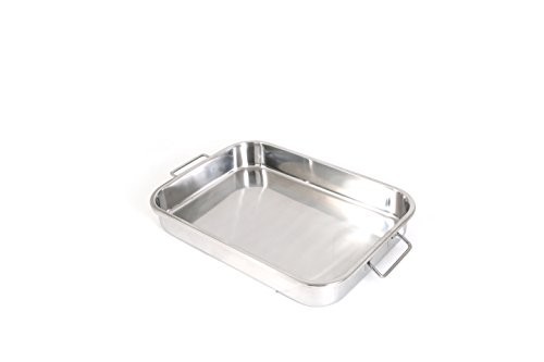 4 Piece Stainless Steel Lasagna Roasting Pan Set 2 Sizes 16.5×12 Inch Baking