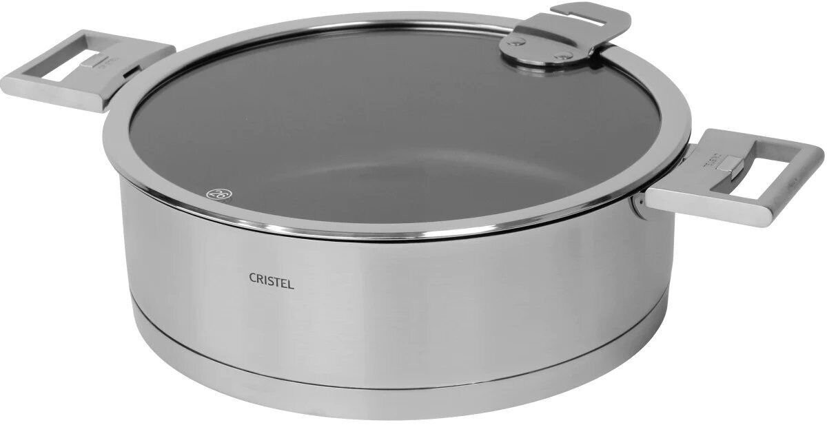 Cristel Strate Saute Pan Non-Stick, 4.5 quart, Silver