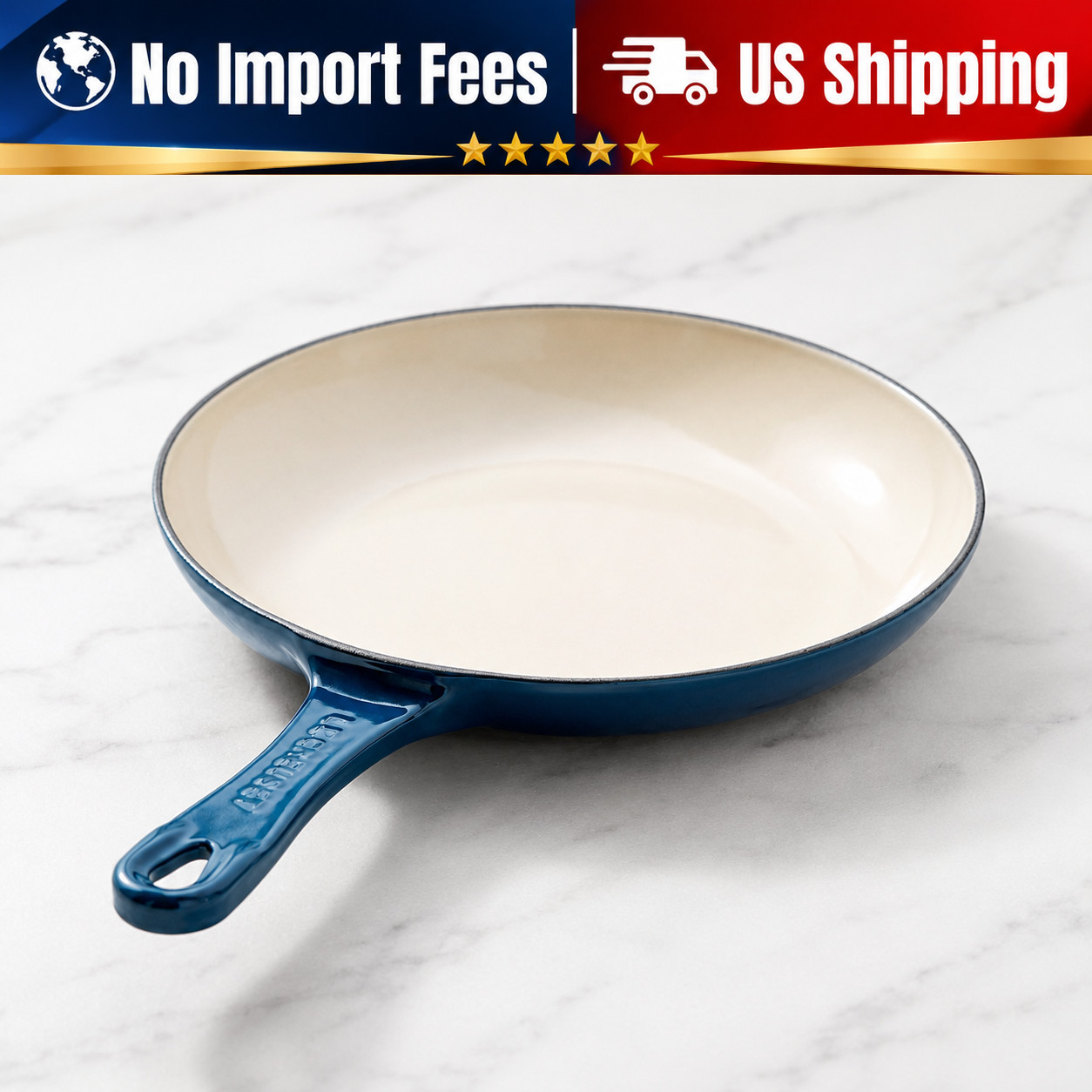 Le Creuset 9.75″ Enameled Cast Iron Shallow Fry Pan Skillet Agave