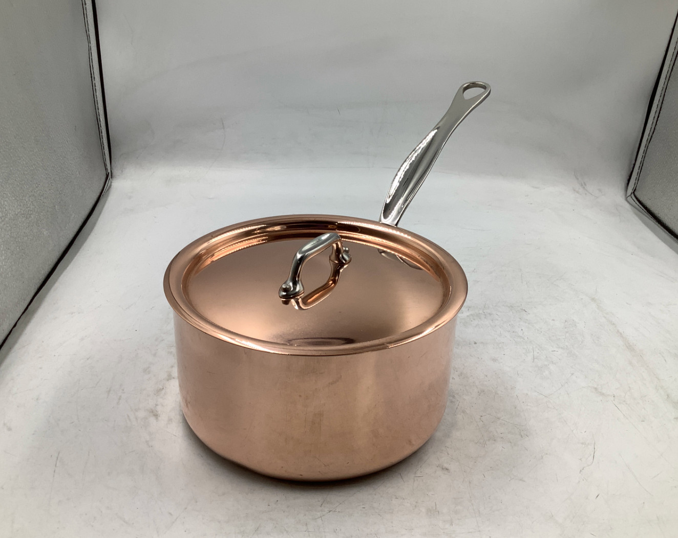 Mauviel M’Heritage 150 S Polished Copper & Stainless Steel Sauce Pan. 1.9 Qt