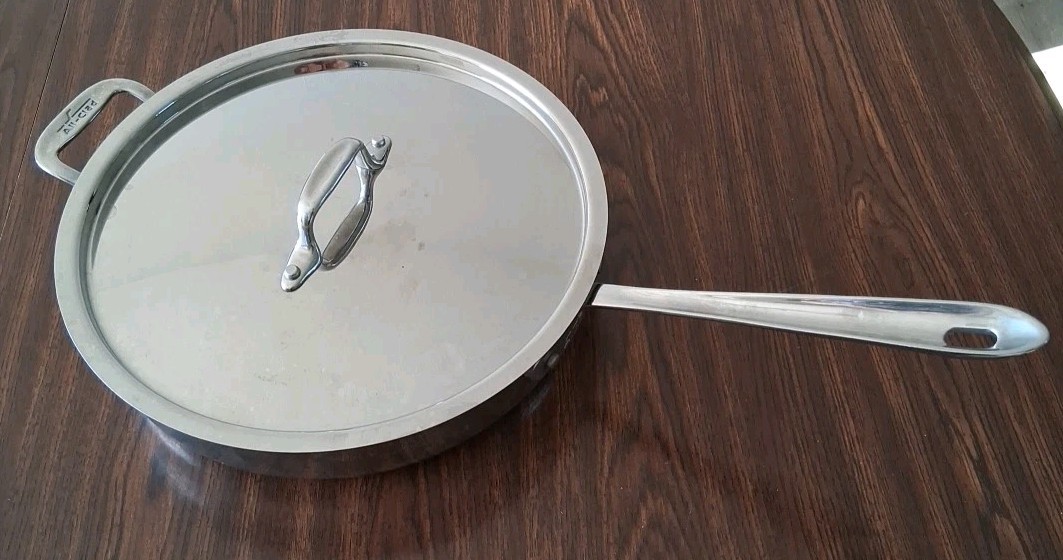 VTG All-Clad LTD 10.5″ Saute Pan Fry Sauté Skillet Stainless Steel w/ Lid VGUC