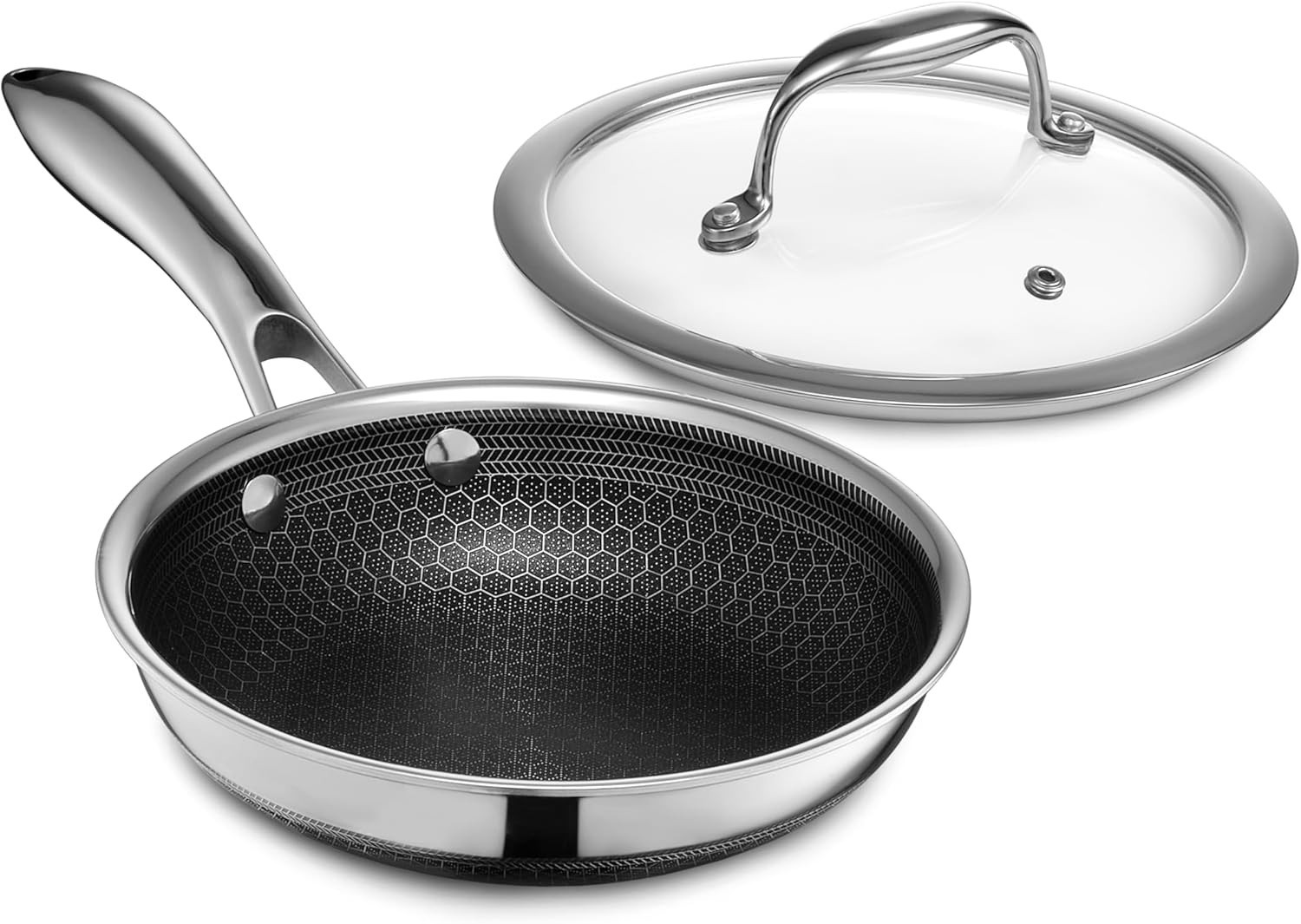 Hybrid Nonstick 7-Inch Fry Pan with Glass Lid, Perfect for Reductions & Sautéing