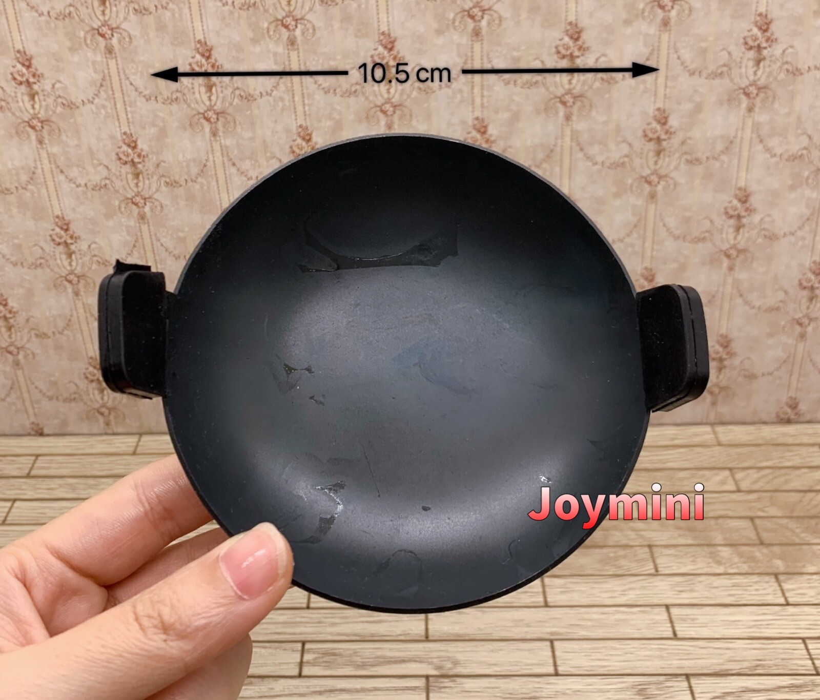 Real Mini Cooking Uncoated Cast Iron Frying Wok Ceramic Dollhouse Miniature Toy