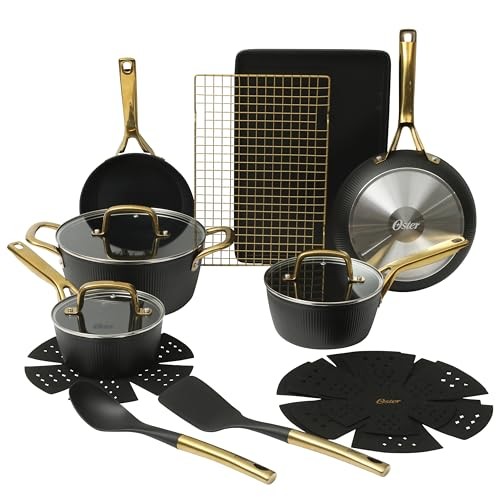 OSTER PLATINUM ABBOTTSFORD 16 PIECE ALUMINUM POTS PANS – – Scratch & Dent