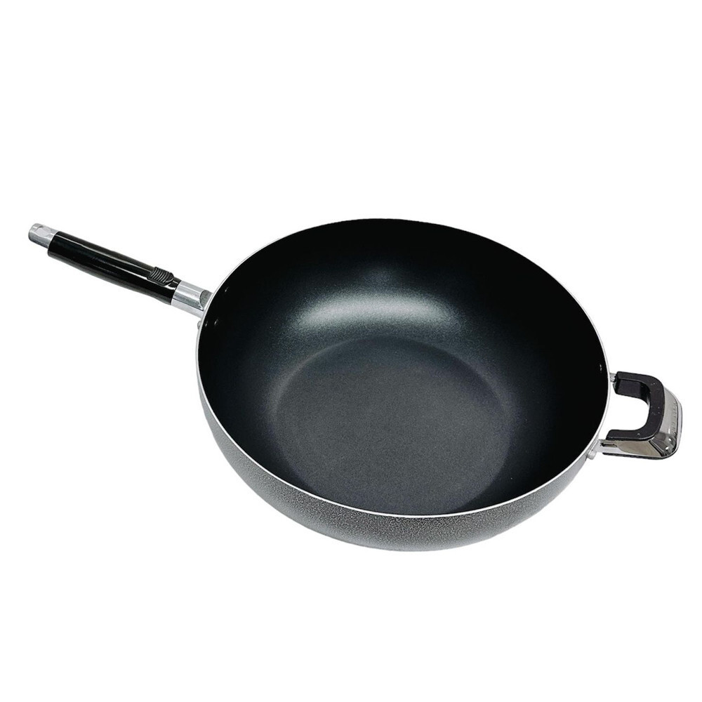 13.5″ (34CM) Non-Stick Coating Wok Pan With Lid Cooking Pot Cookware Frying Wok