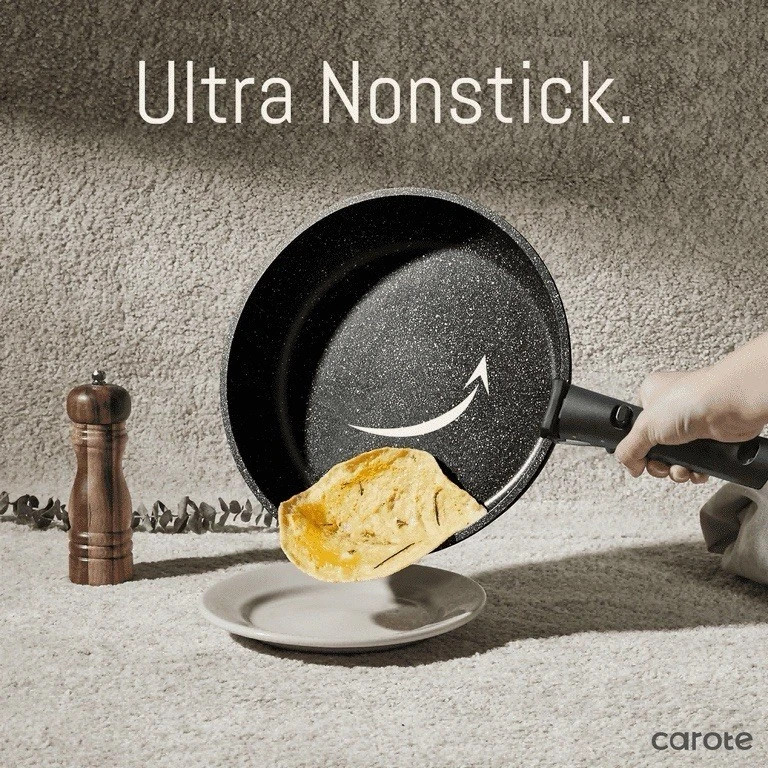 Carote 6 Pcs Nonstick Cookware Set, Granite Reinforced Non-Stick Pots And Pans