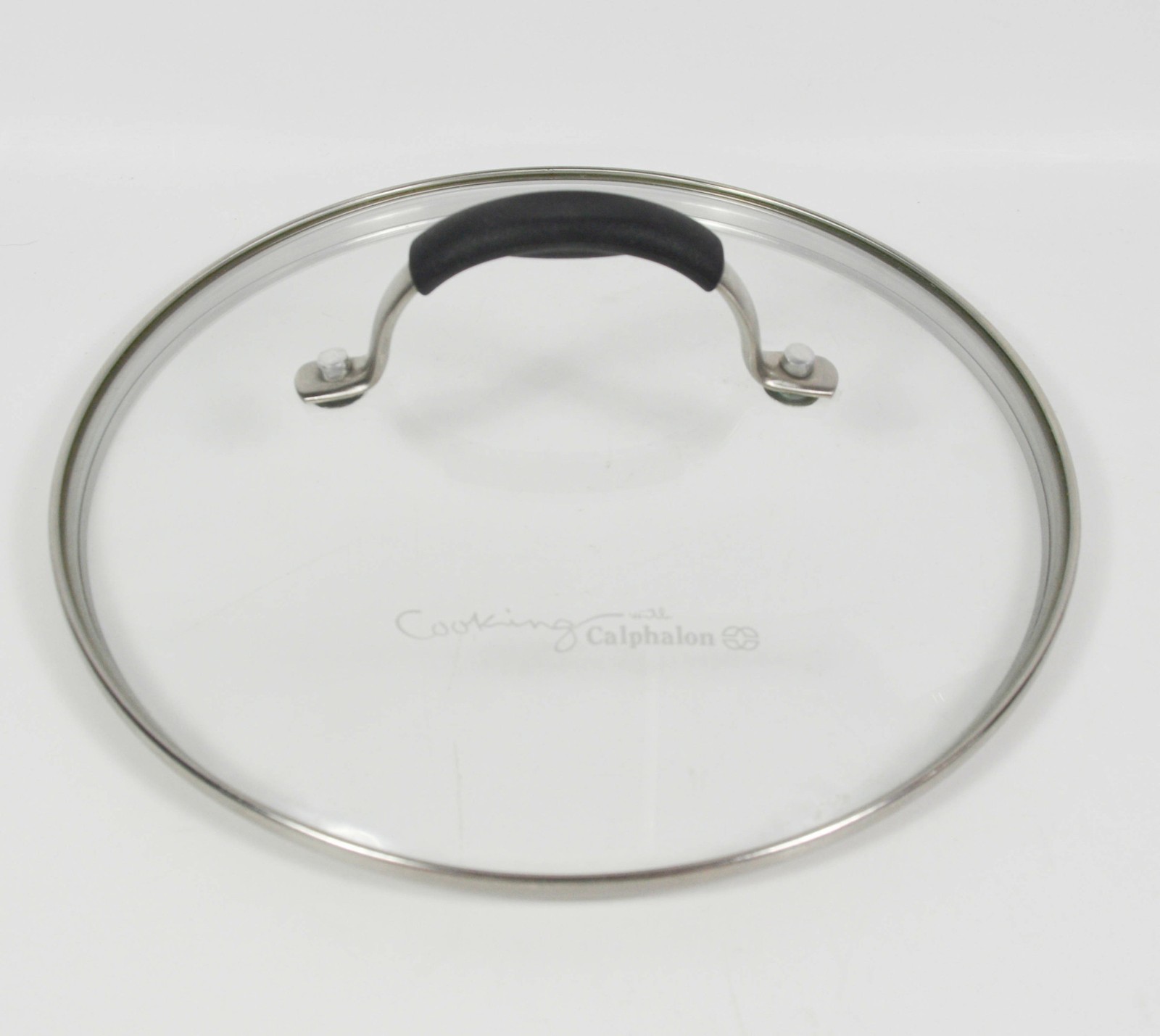 Cooking With Calphalon Glass Replacement Lid Metal Trim Insulated Handle 8.5″