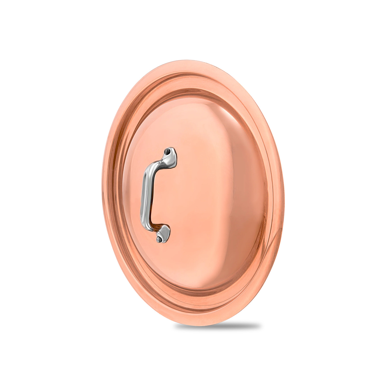 Mauviel Copper Curved Lid With Cast Stainless Steel Handle, 7-In