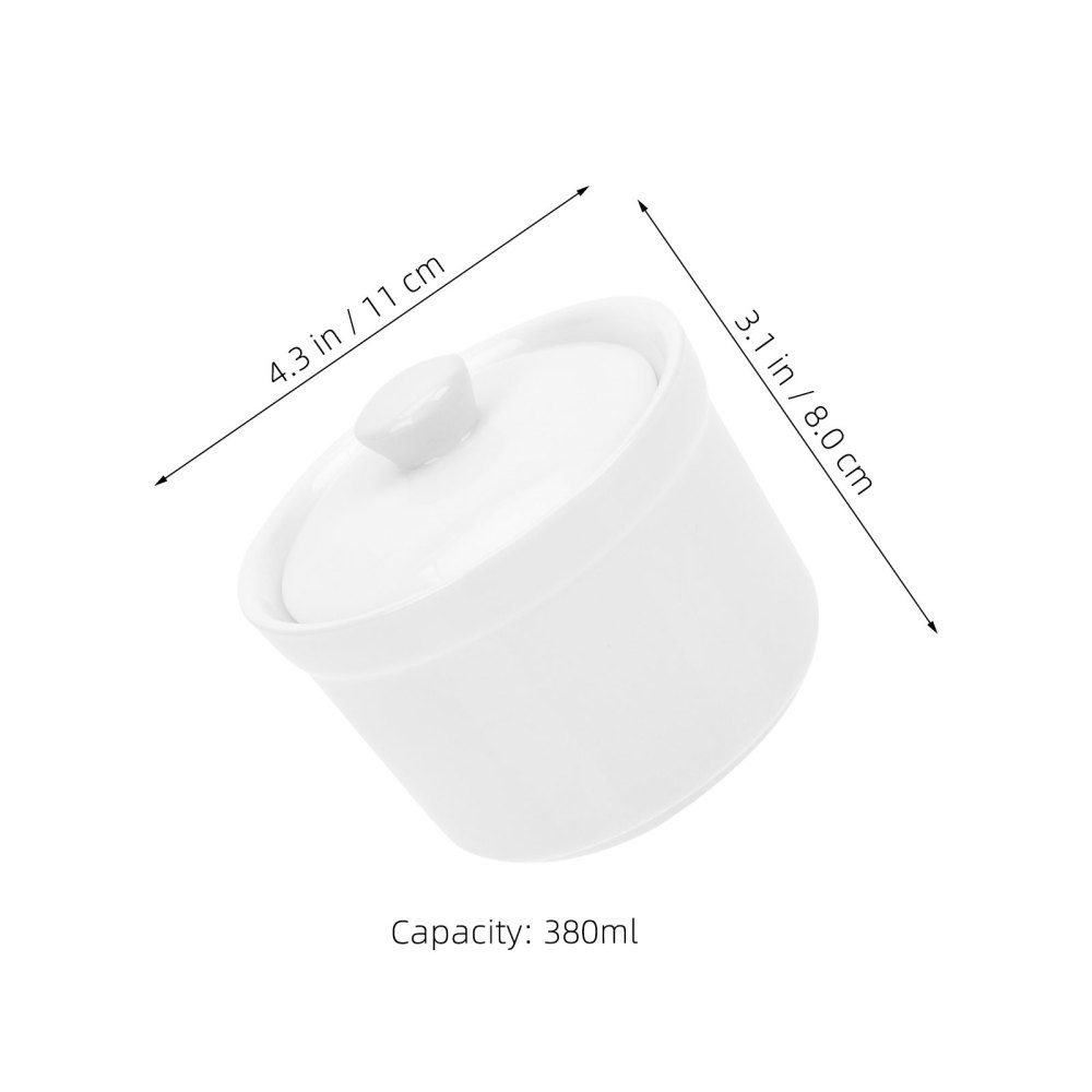 2Pcs White Ceramic Soup Crocks Porcelain Stew Pots for Cooking and Serving