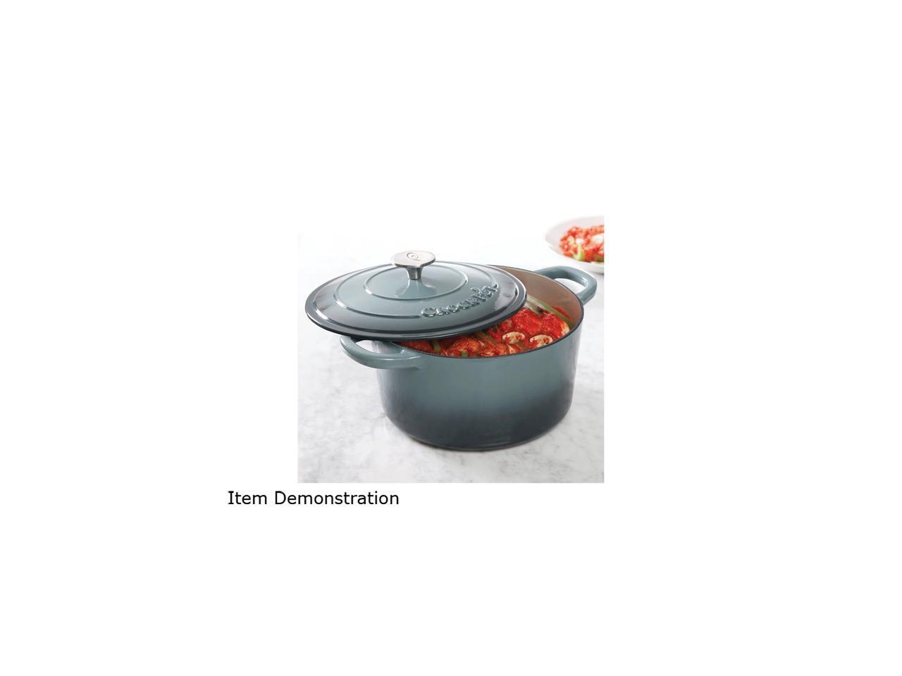 Crock Pot 69143.02 Artisan 7 Quart Enameled Cast Iron Round Dutch Oven, Slate Gr