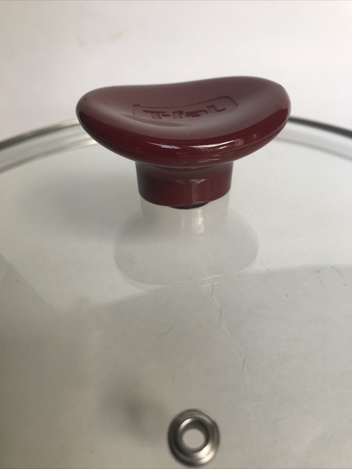 T-fal 10″ Replacement Lid Clear Tempered Glass Red Knob Vented Cookware Cover