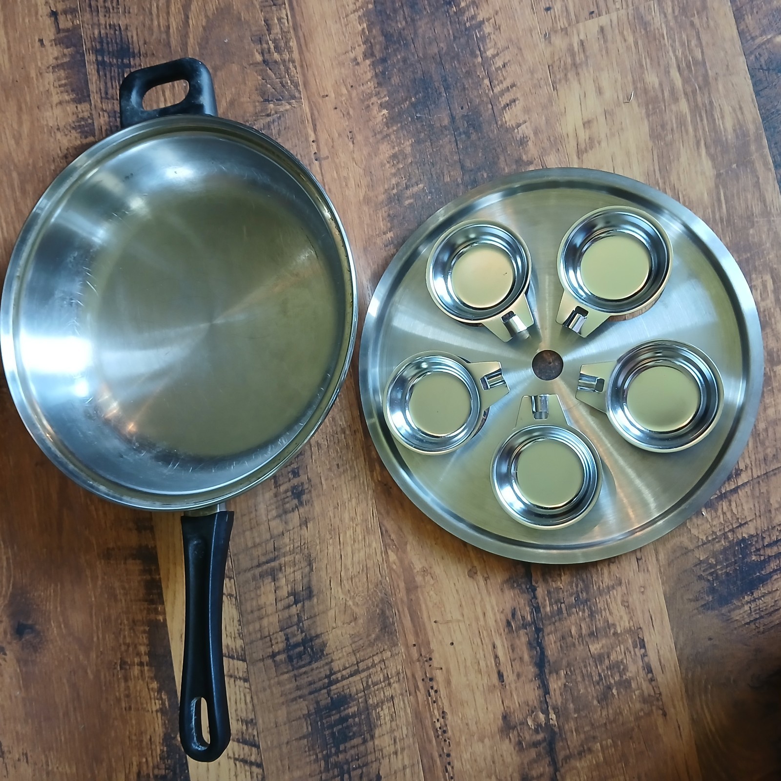 9 Element T304 Surgical Stainless Waterless Greaseless Pan Five Egg Poacher 11″
