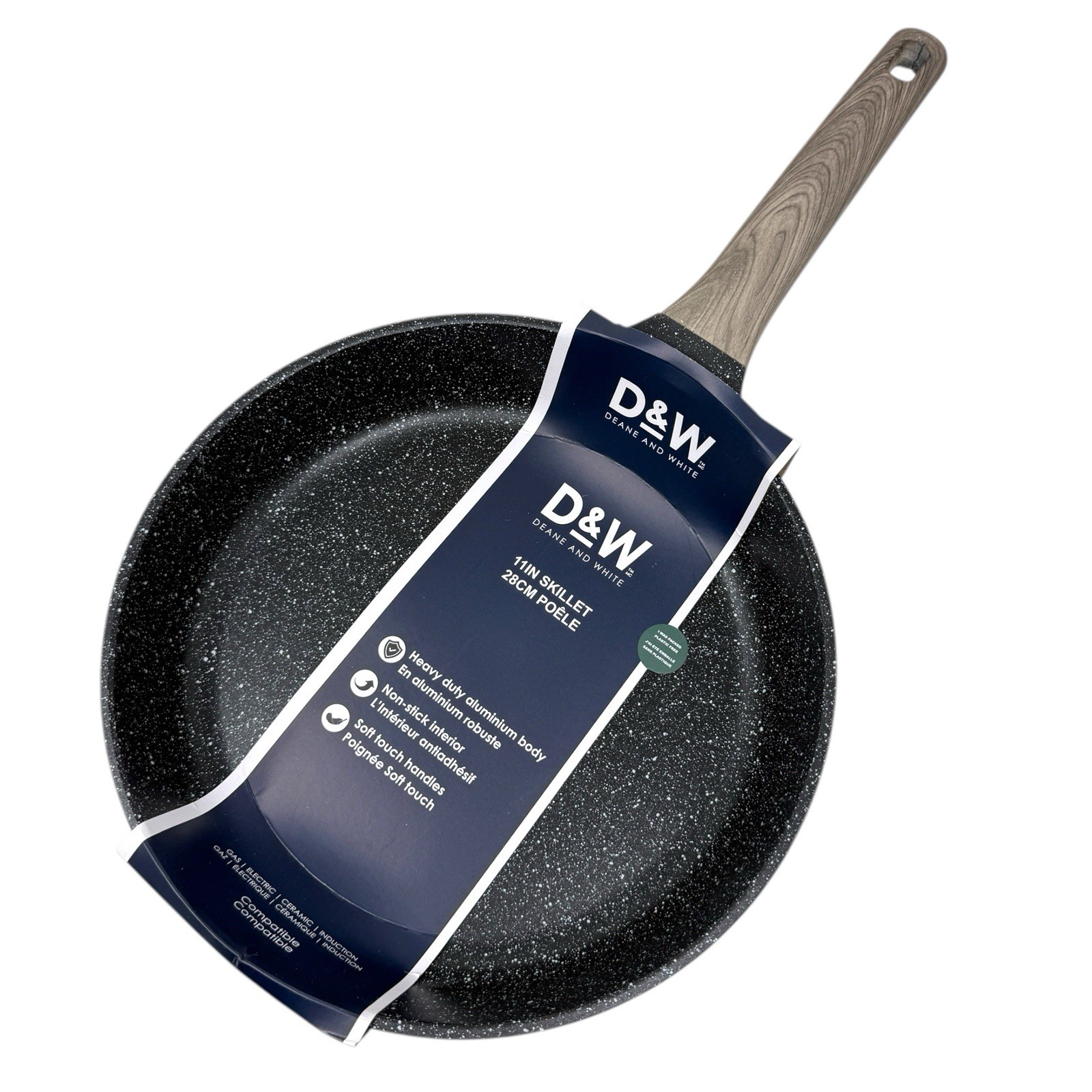 D&W Frying Pan Nonstick Skillet Premium Quality Kitchen Cookware 11 inch Gray