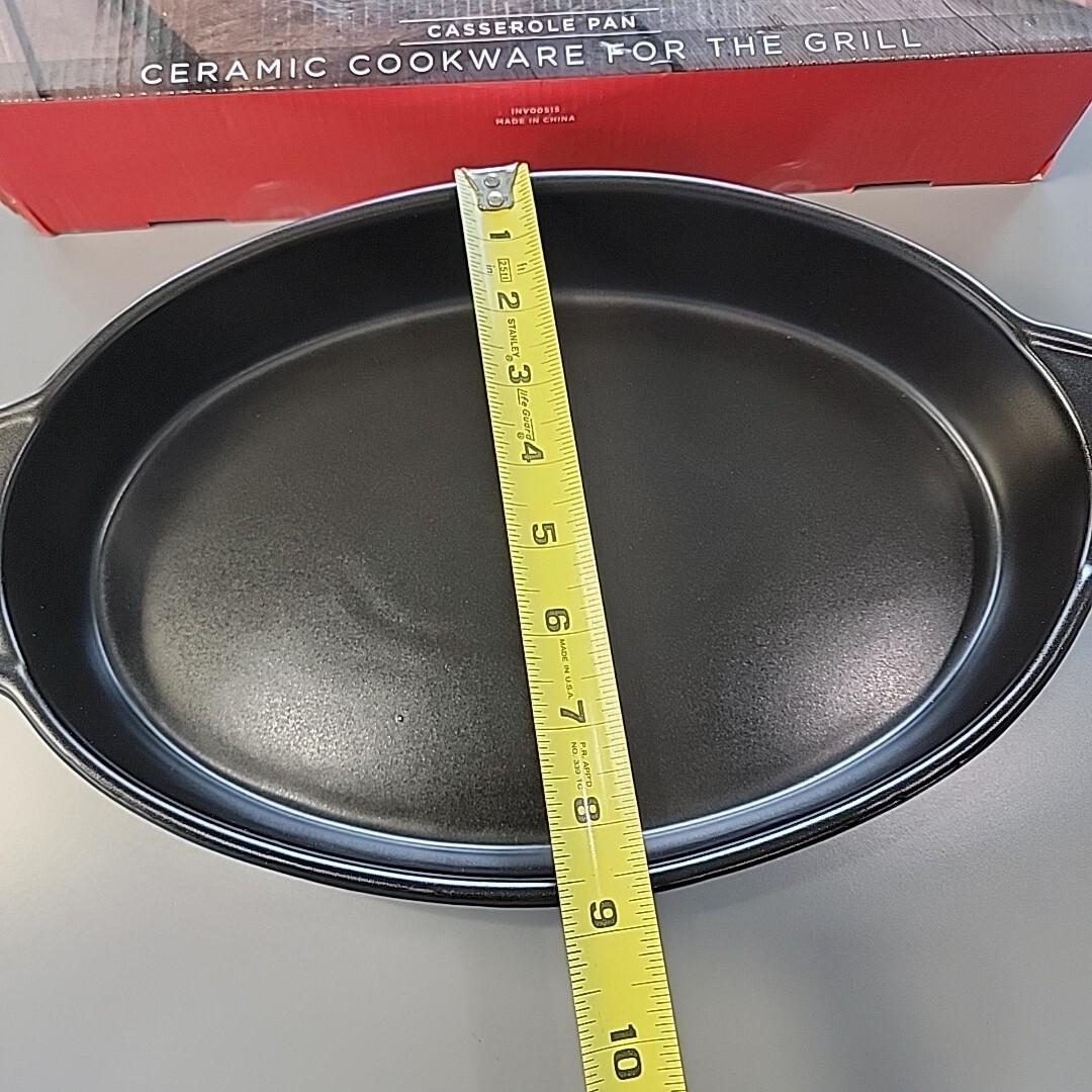 Parini Ceramic Cookware For The Grill Casserole Pan 8.5”x 14.8”x 2.2” Non-Stick