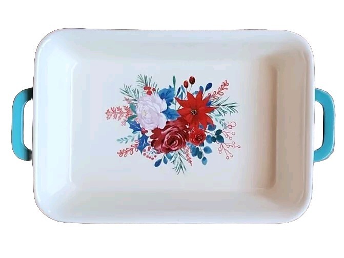 Pioneer Woman ~ Wishful Winter Pattern ~ 1.74 Qt. ~ Rectangular ~ Ceramic Baker