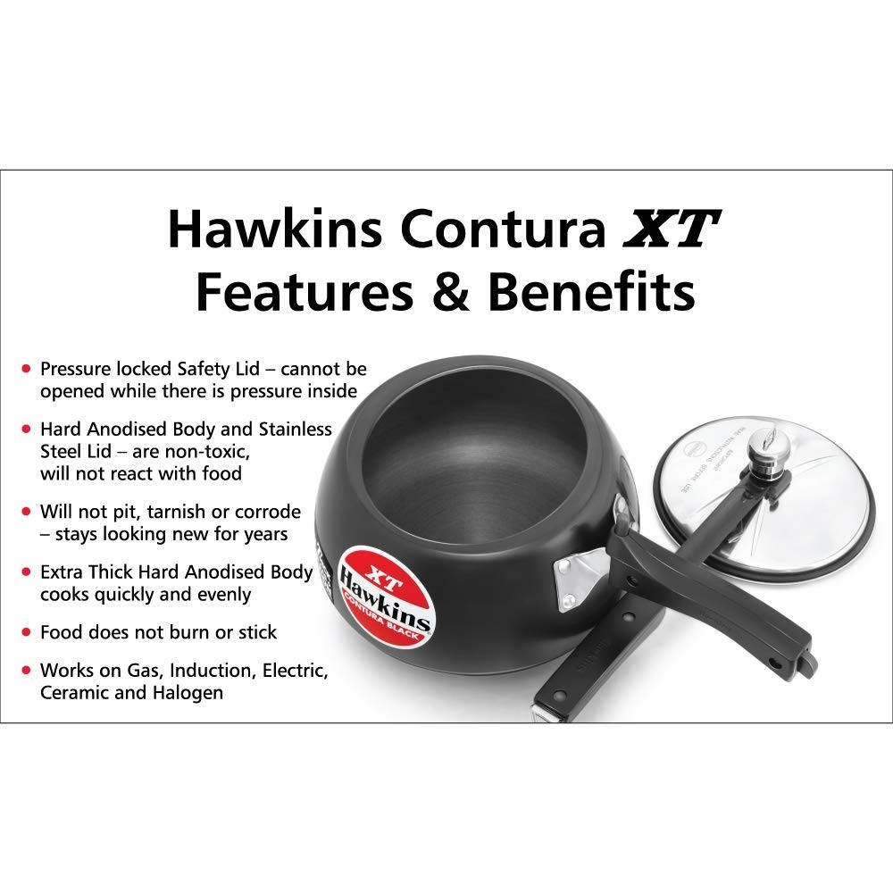 Hawkins Contura Induction Compatible Aluminium Inner Lid Pressure Cooker 3 Litre