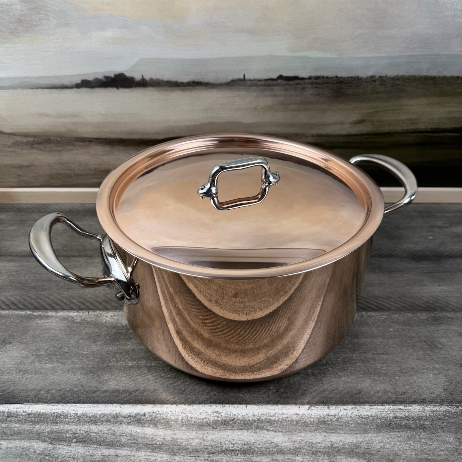 Mauviel Tri-Ply M’3S Copper Stockpot 6.5-Qt. W/Stainless-Steel Handles Scuffed