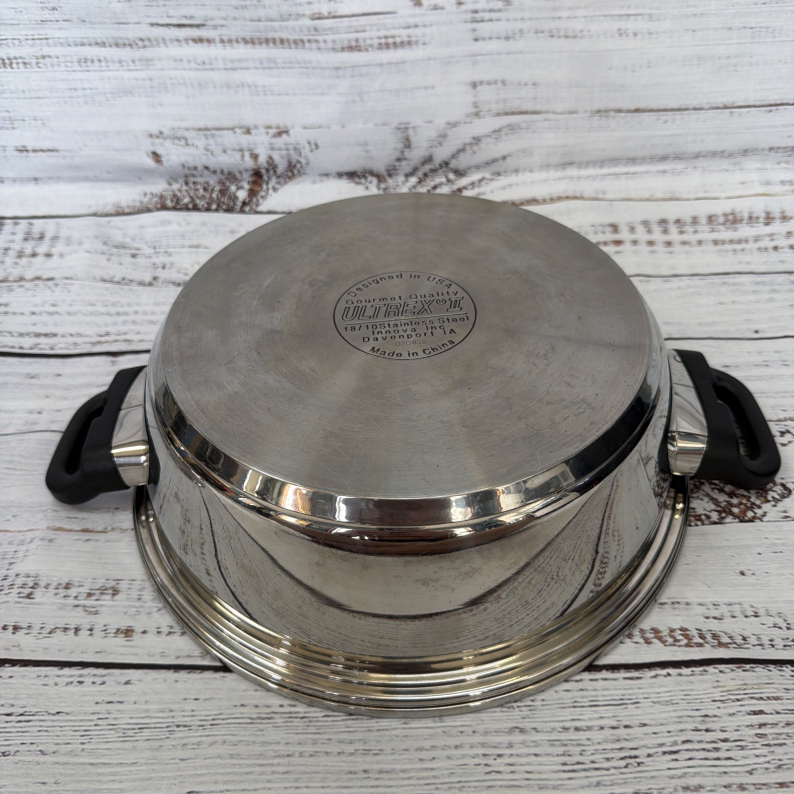 Ultrex 2 18-10 Stainless Frying Pan Glass Lid With Steam Release Valve 020802