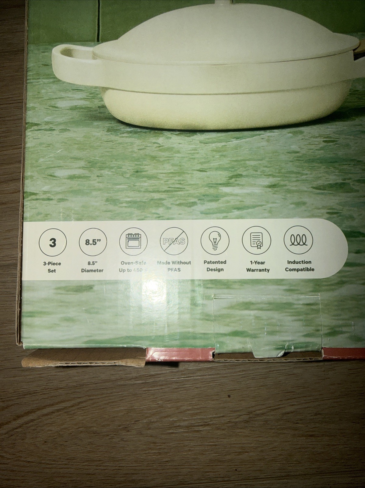 Our Place 8.5″Ceramic Nonstick Mini Always Pan Cream 1.2 QT Open Box