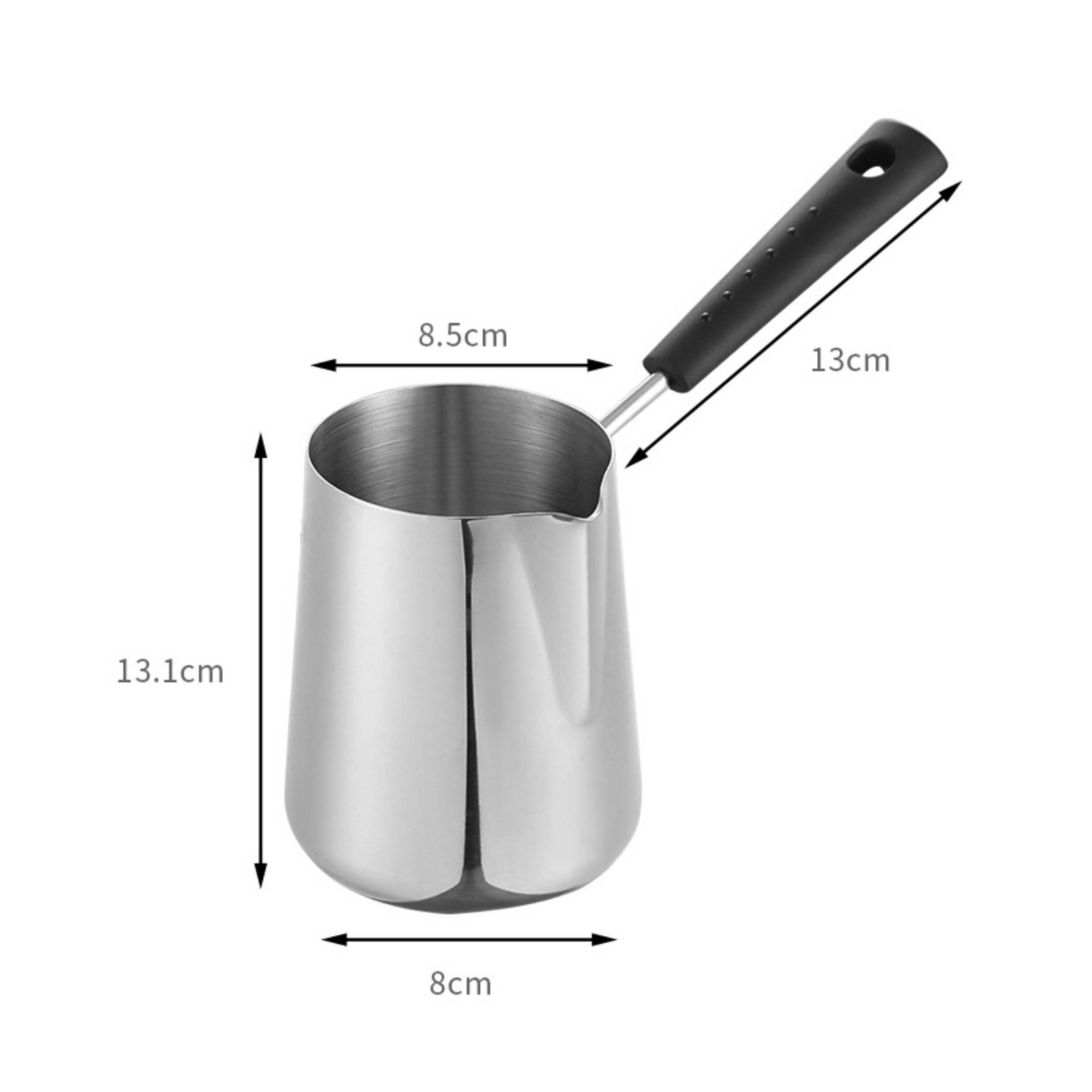 Pouring Saucepan Long Handle Butter Melting Pot Rounded Shape