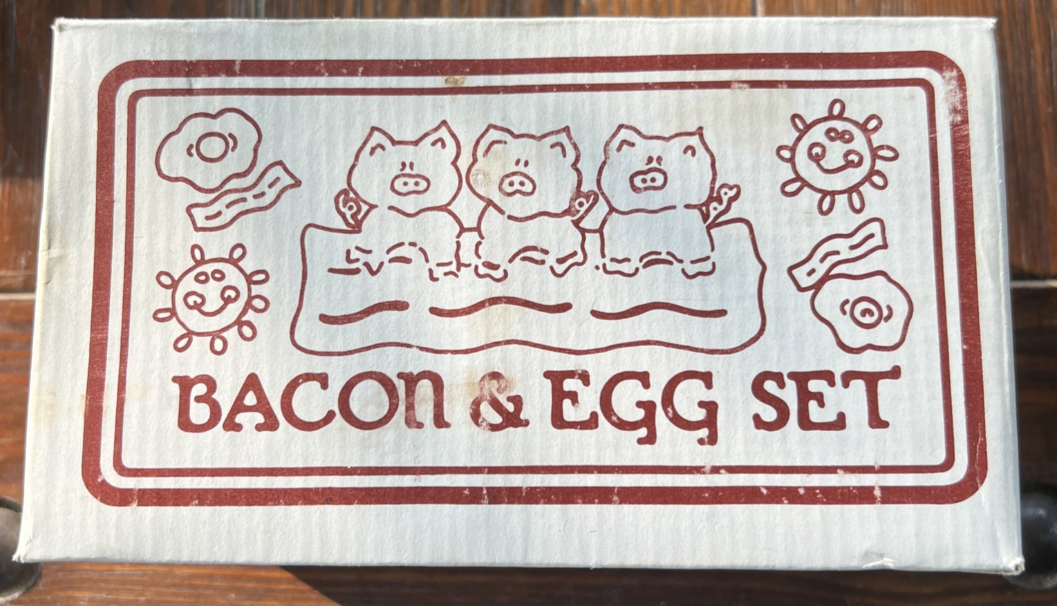 NEW Price Products Bacon Press Egg Set Three Little Pigs Vintage 9614 NIOB