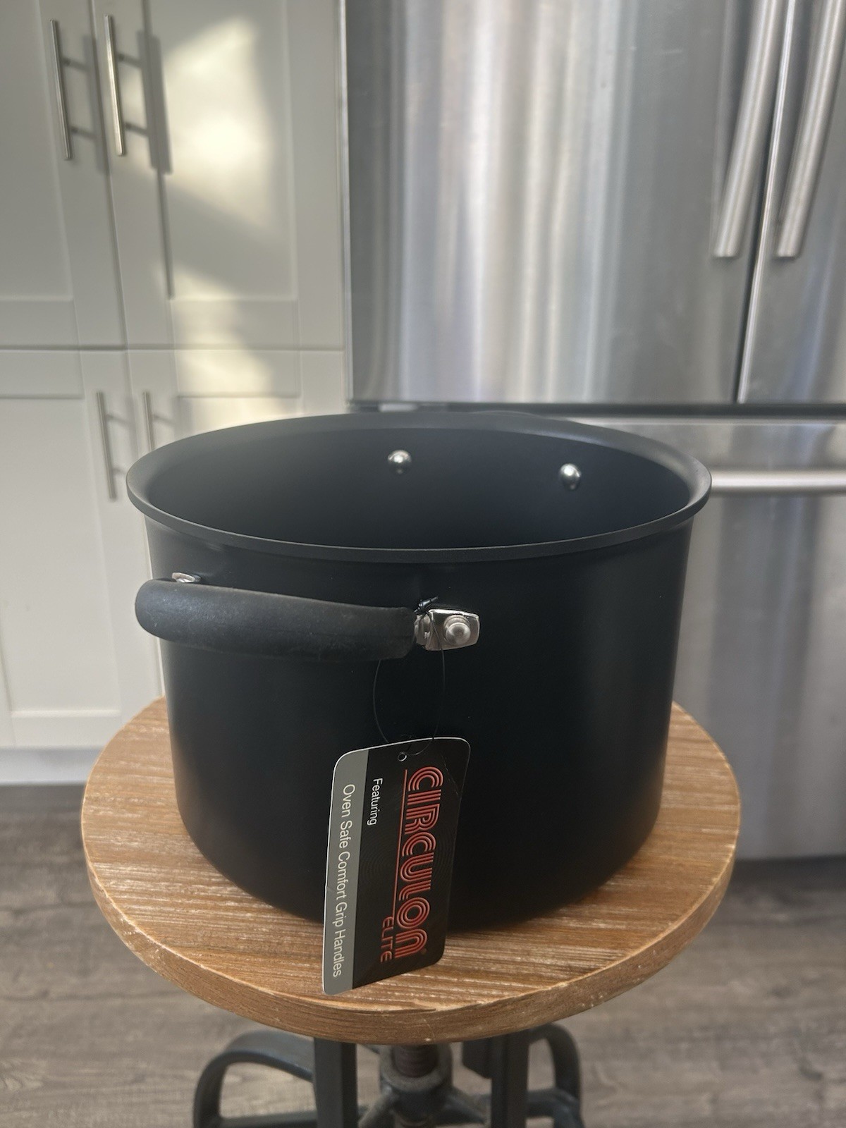 Circulon Elite Hard-Anodized Non Stick 8qt/7.6L Stock Pan Pot With Glass Lid New