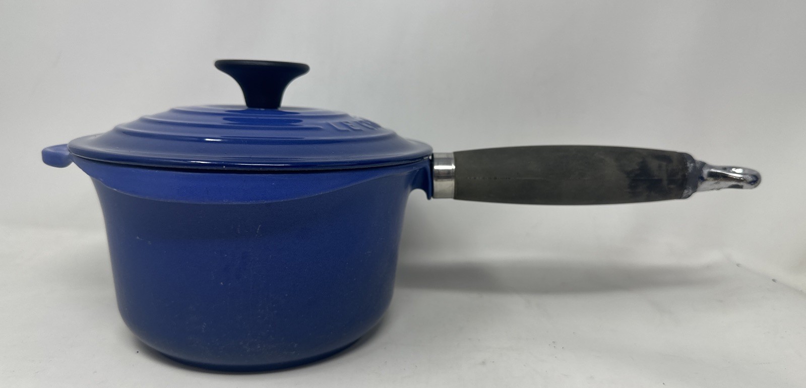 Le Creuset 1.25 Qt Size 16 Blue Enamel Cast Iron Saucepan Made In France *READ