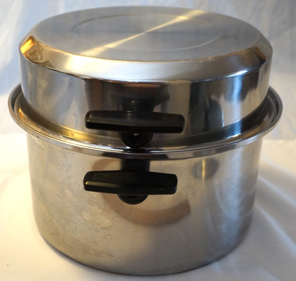 CARICO STOCKPOT 8 QUART W /2 LIDS REGULAR & DOME STAINLESS STEEL MADE IN USA