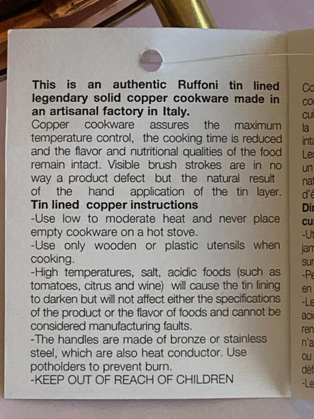 RUFFONI COPPER STOCK POT HISTORIA COLLECTION HAMMERED W/ACORN KNOB 7.5 QT NEW