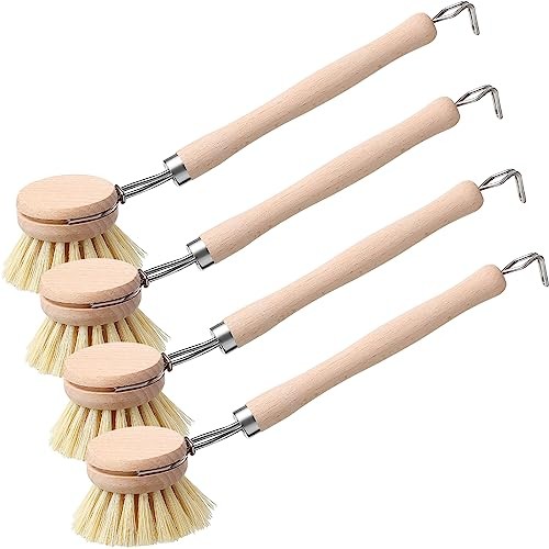 Maxdot Pcs Kitchen Dish Brush with Beechwood Handle Natural Wooden Handle 4