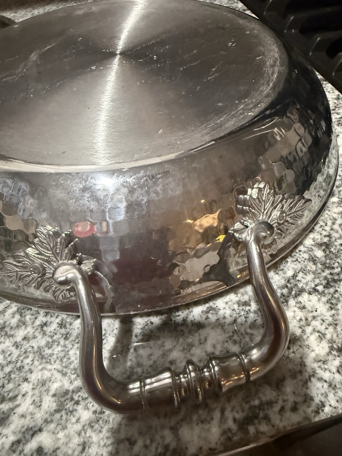 Ruffini hammered stainless steel! FA-501-09 Casserole with lid Pan!